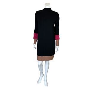 Paola Ermini | Women's Black, Pink & Brown Sweater Dress | Size: M